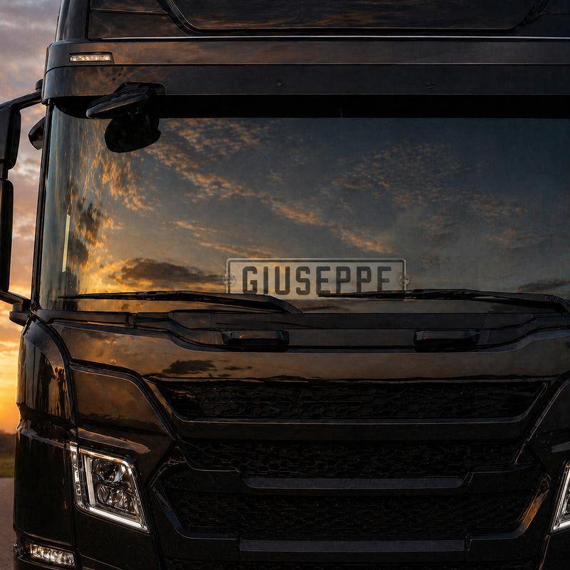 Carica immagine in Galleria Viewer, Targa camion personalizzata pressata bianca con caratteri neri e ventose
